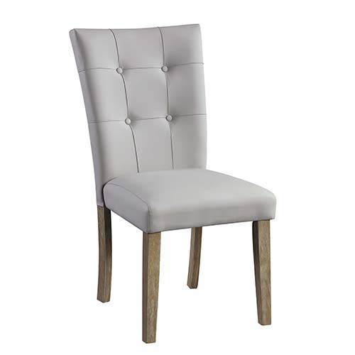 Charnell - Side Chair (Set of 2) - Gary PU & Oak Finish