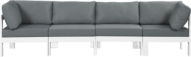Nizuc - Outdoor Patio Modular Sofa - Grey - Metal - Modern & Contemporary