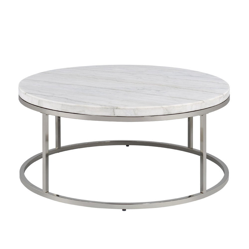 Zaidee - Coffee Table With Marble - Nickel