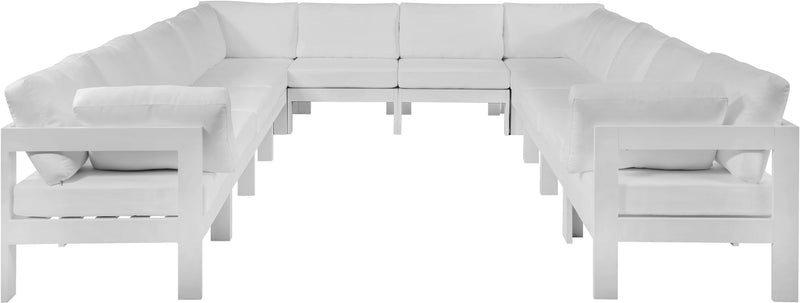 Nizuc - Outdoor Patio Modular Sectional 12 Piece - White - Fabric