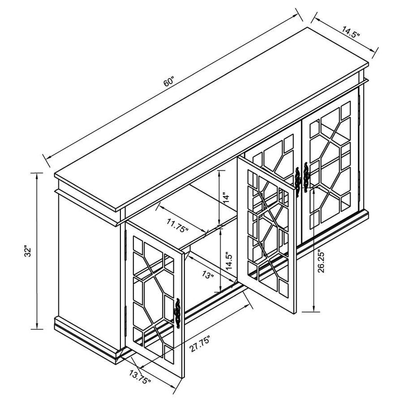 Kiara - Dual Glass Door Accent Cabinet