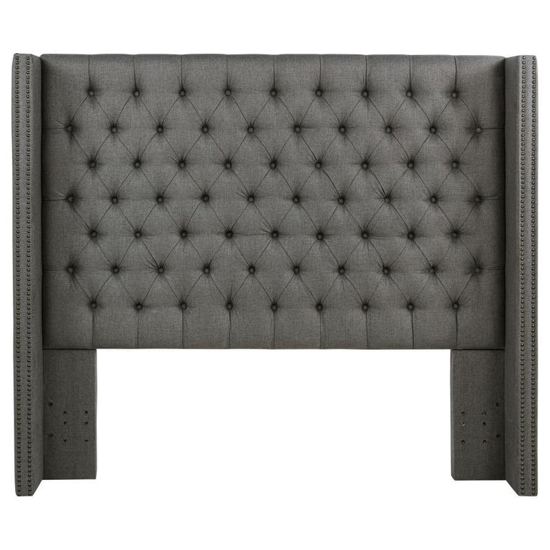Bancroft - Upholstered Queen Wingback Headboard - Gray