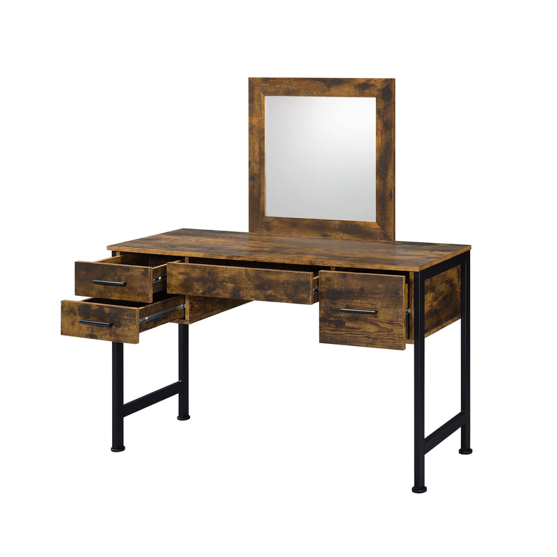 Juvanth - Vanity Desk - Rustic Oak & Black Finish