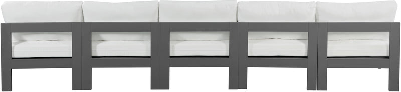 Nizuc - Outdoor Patio Modular Sofa Armless 5 Seats - White - Fabric