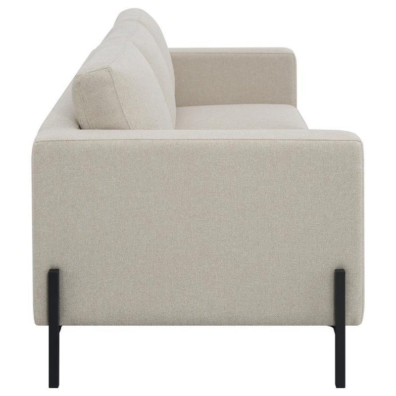 Tilly - 2 Piece Upholstered Track Arms Sofa Set - Oatmeal