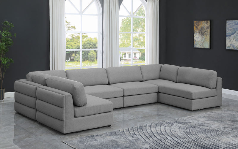 Beckham - Modular Sectional 6 Piece - Gray - Fabric