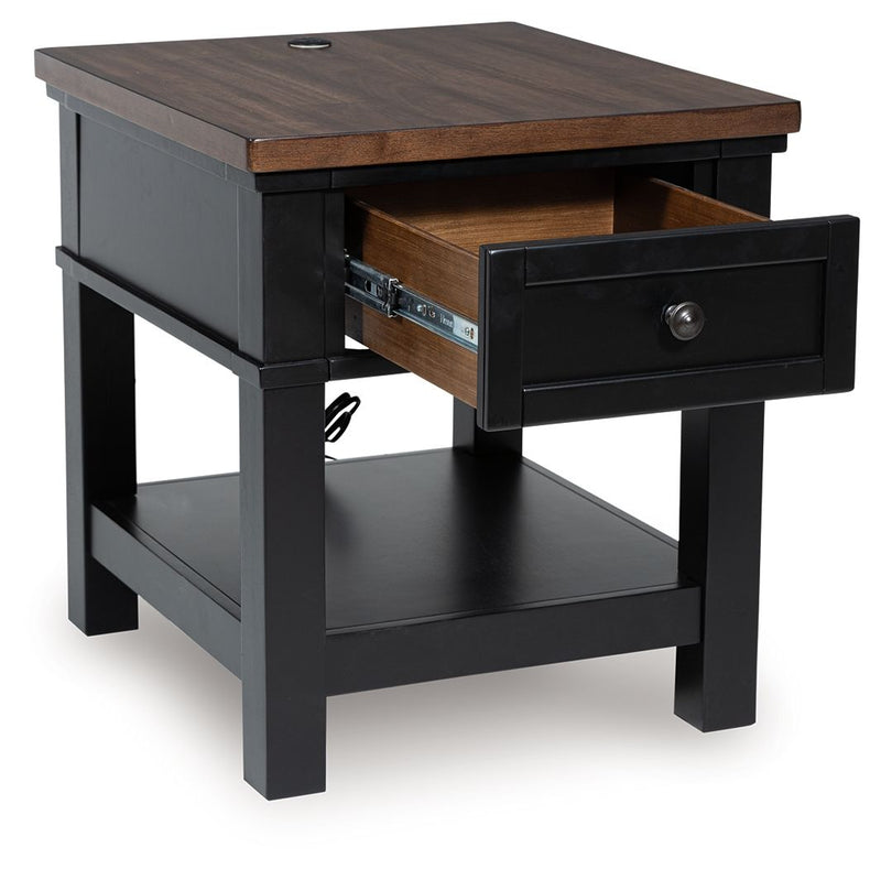 Wildenauer - Brown / Black - Rectangular End Table