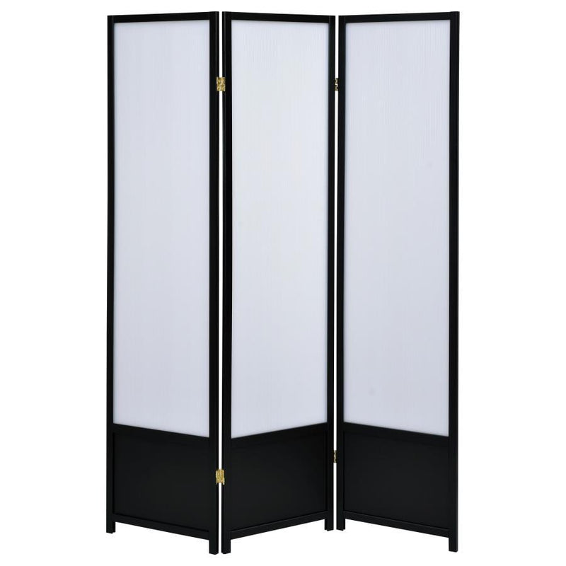 Calix - 3-Panel Room Divider Folding Shoji Screen - Black