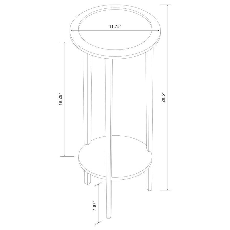 Kirk - Round Accent Table With Bottom Shelf - Espresso