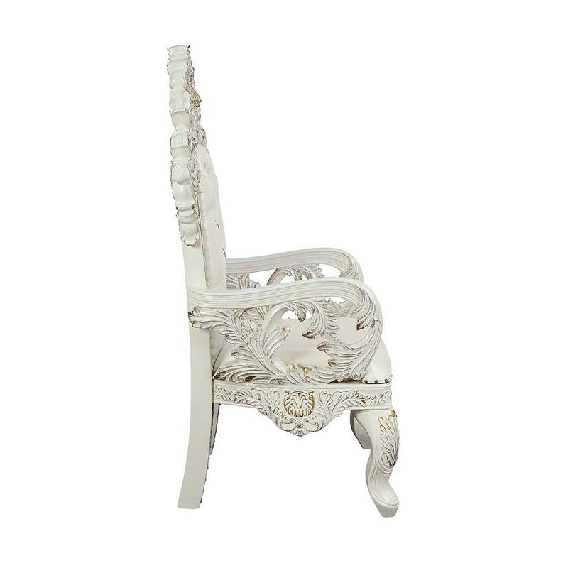 Adara - Dining Chair (Set of 2) - White PU & Antique White Finish