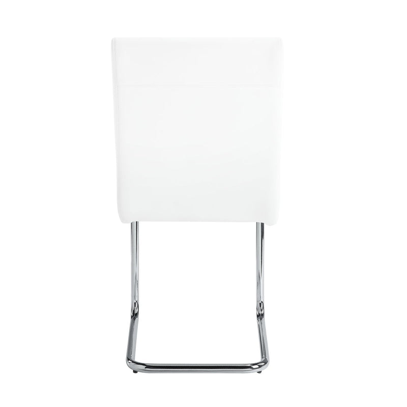 Palton - Side Chair (Set of 2) - White PU & Chrome Finish