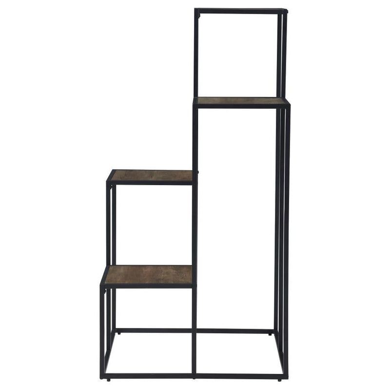 Rito - 4-Tier Multi - Display Shelf - Rustic Brown And Black