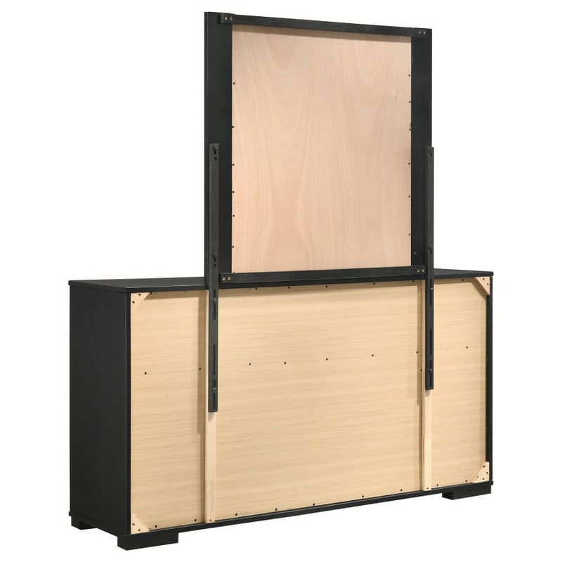 Blacktoft - 6-drawer Dresser With Mirror - Black