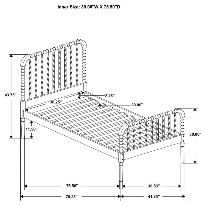 Jones - Wood Twin Open Frame Bed - White