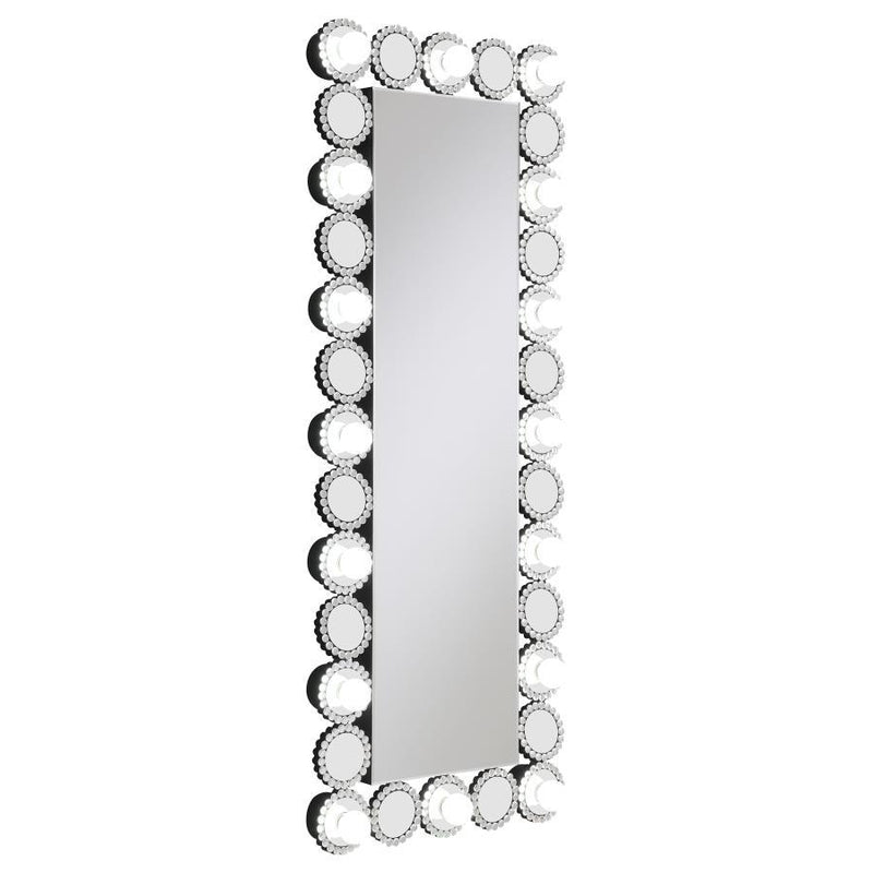 Aghes - Rectangular Wall Mirror With Led Lighting Mirror - Silver