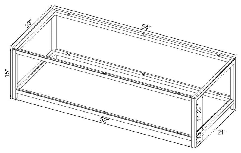 Trini - Coffee Table With Glass Shelf - Black Nickel