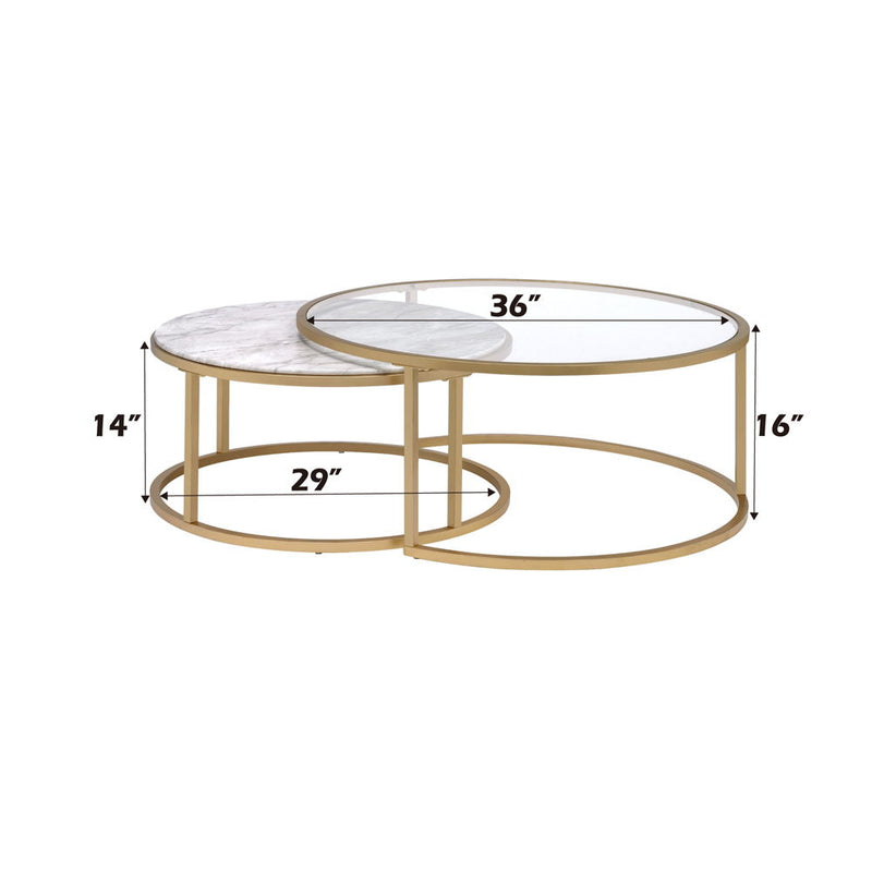 Shanish - Coffee Table - Faux Marble & Gold