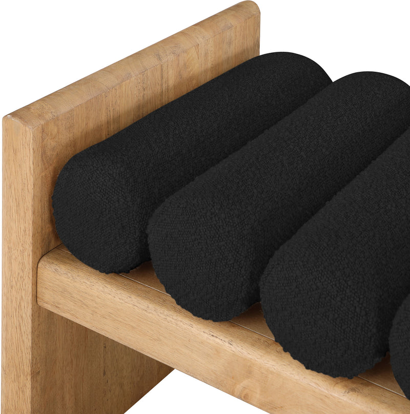 Waverly - Bench - Black - Fabric