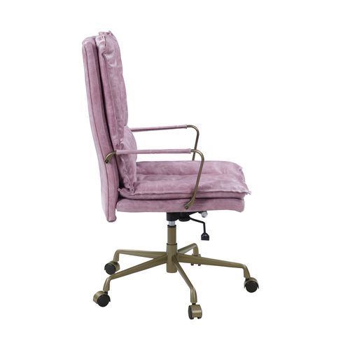 Tinzud - Office Chair - Pink Top Grain Leather