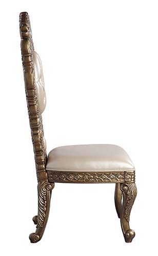Constantine - Side Chair (Set of 2) - PU, Brown & Gold Finish