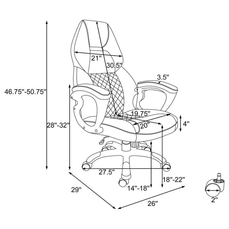 Bruce - Upholstered Adjustable Home Office Desk Chair