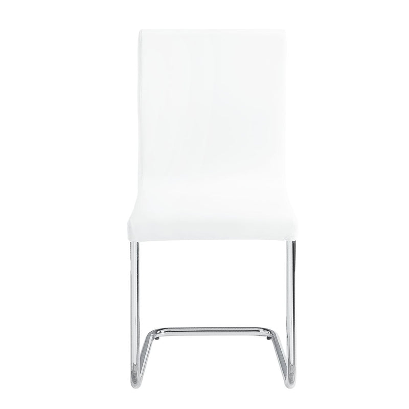 Palton - Side Chair (Set of 2) - White PU & Chrome Finish