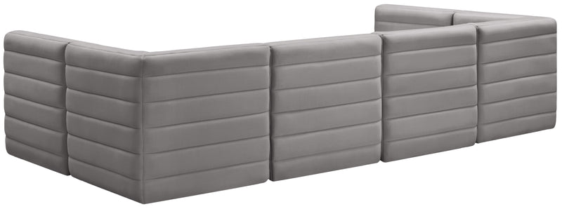 Quincy - Modular Sectional 6 Piece - Grey - Fabric