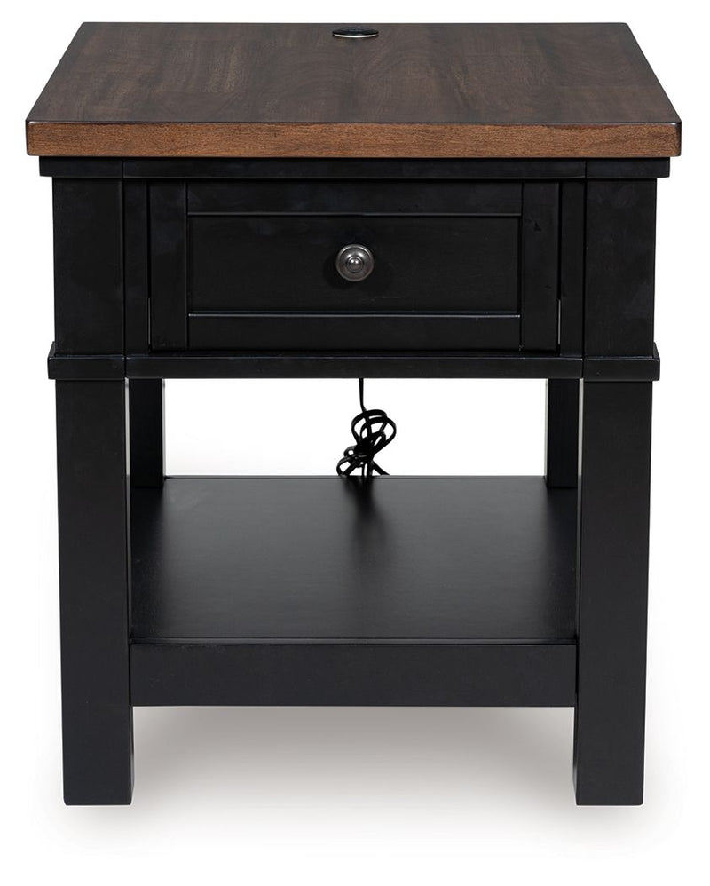 Wildenauer - Brown / Black - Rectangular End Table