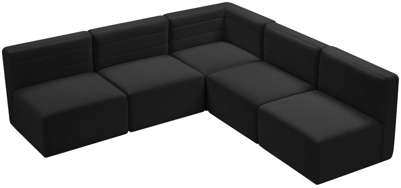 Quincy - Modular Sectional - Black - Fabric - Modern & Contemporary