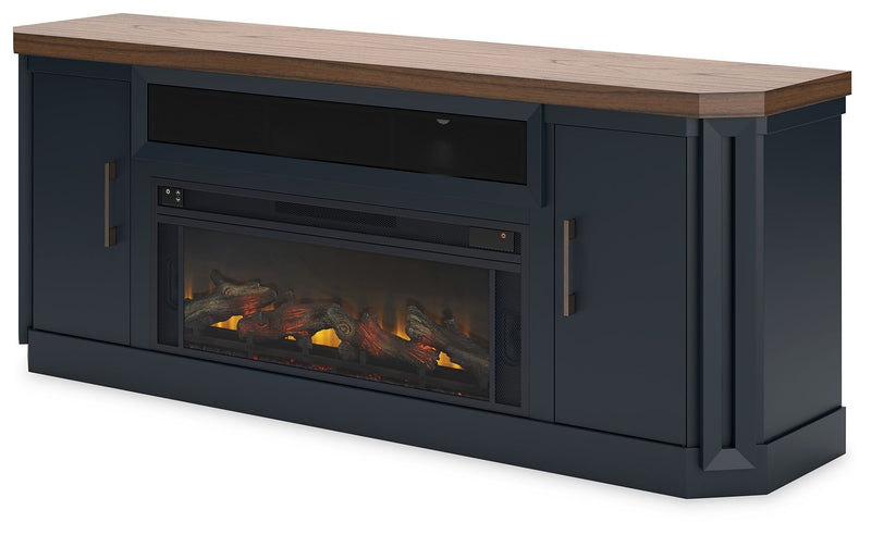 Landocken - Two-tone - 83" TV Stand With Electric Fireplace