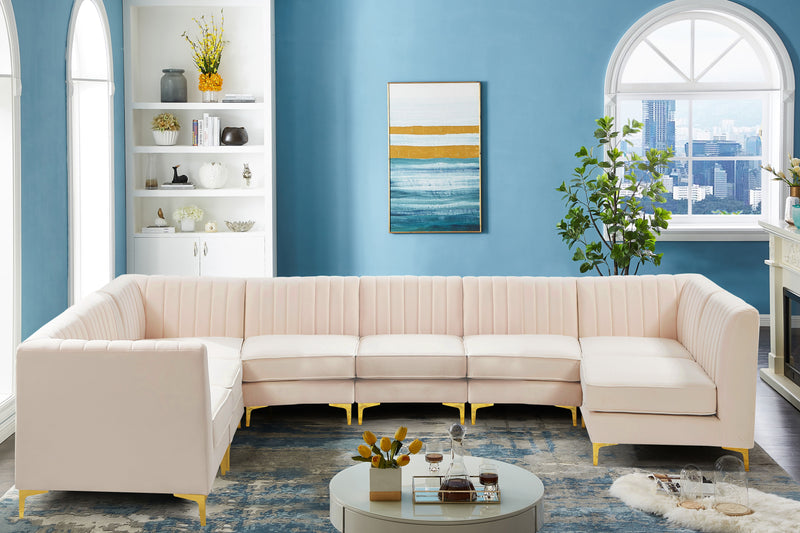 Alina - 8 Piece Velvet Modular Sectional