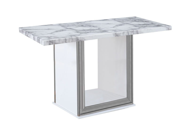 Ylime - Marble Console Table Top - Light Gray / White