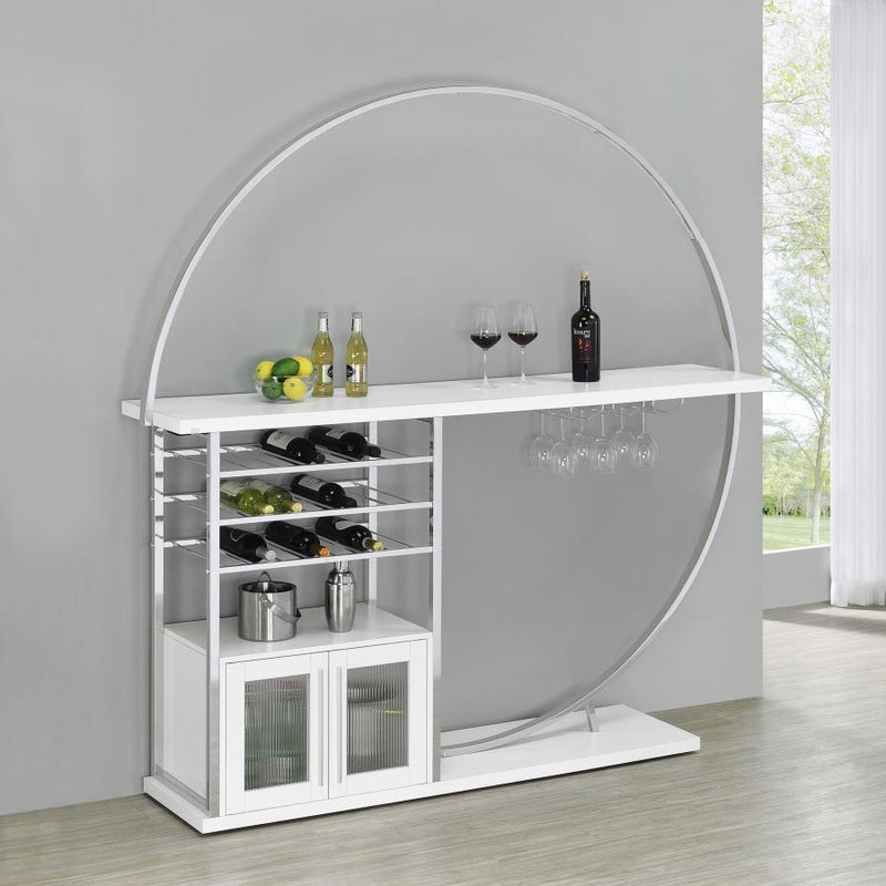 Risley - 2-Door Circular LED Home Bar With Wine Storage