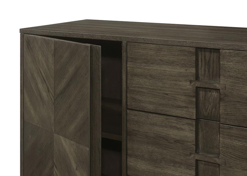 Kelly - 3-Drawer Storage Dining Sideboard Server - Dark Gray
