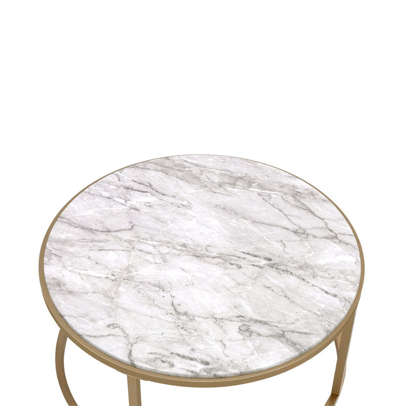 Shanish - Coffee Table - Faux Marble & Gold