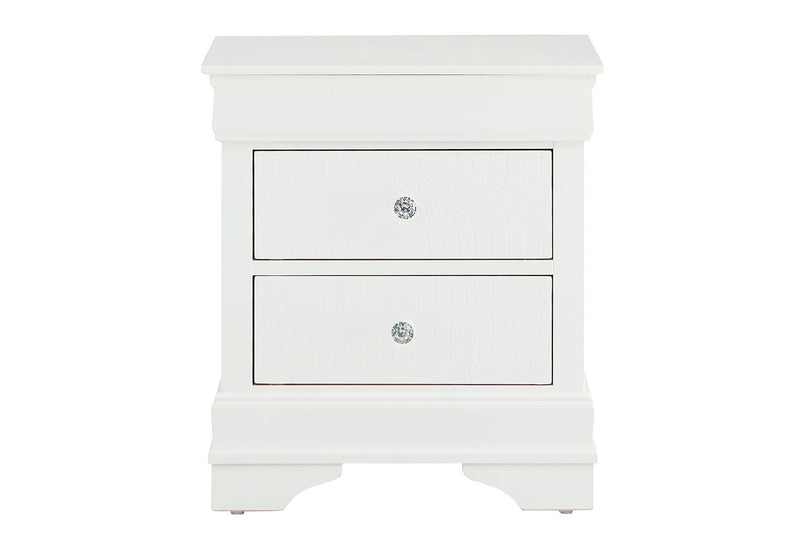 Pompei - Croc Nightstand - Metallic White