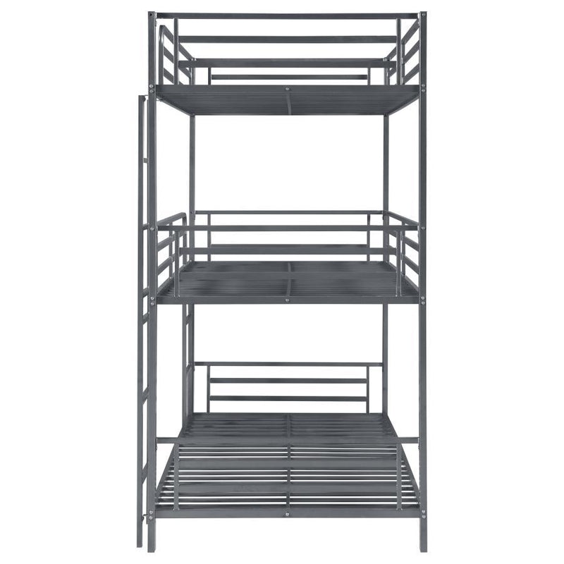 Maynard - Metal Twin Triple Bunk Bed - Gunmetal