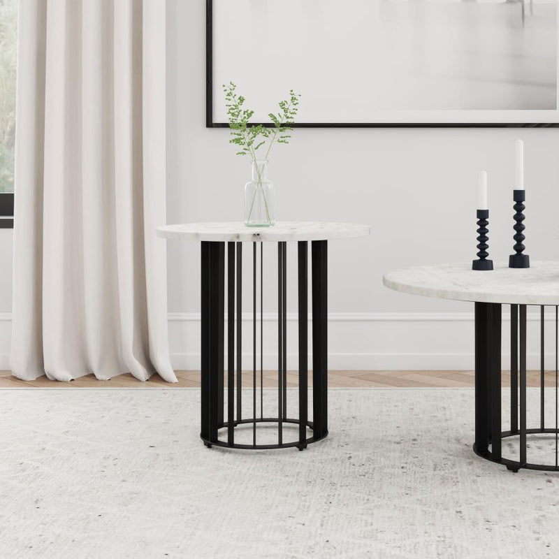 Haven - Round Genuine White Marble Top Table