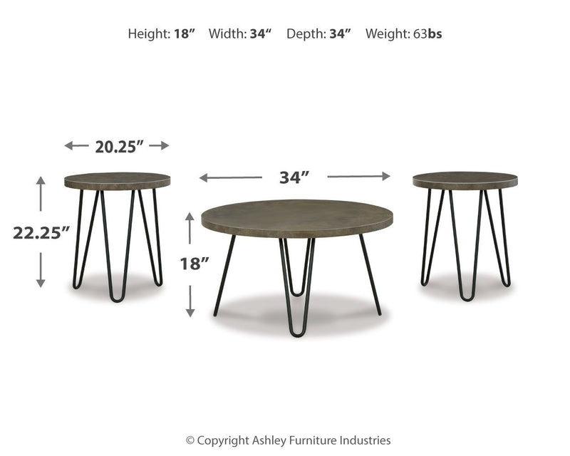 Hadasky - Brown / Beige - Occasional Table Set (Set of 3)