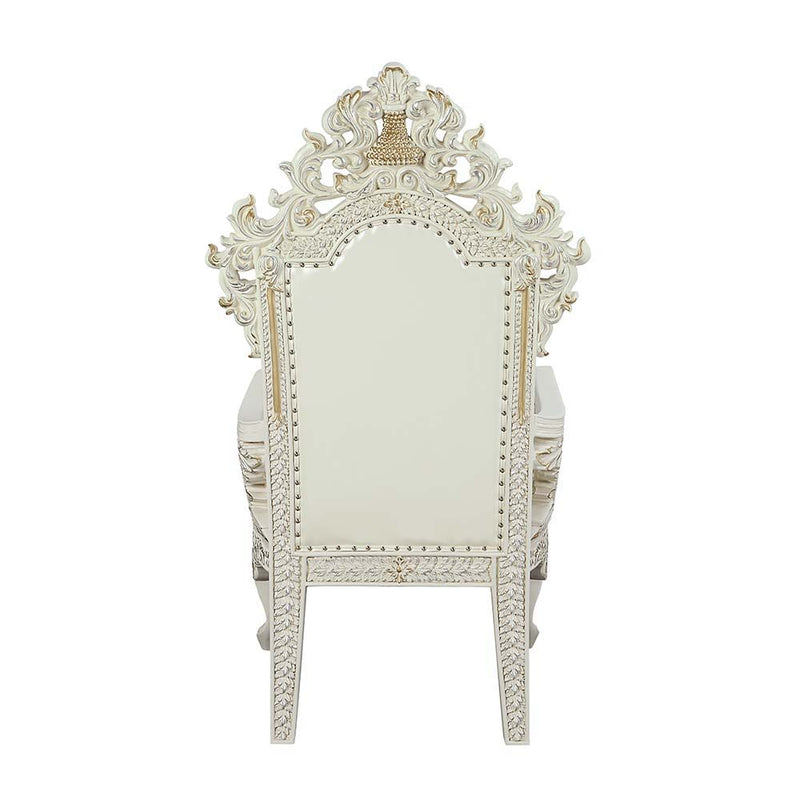 Adara - Dining Chair (Set of 2) - White PU & Antique White Finish