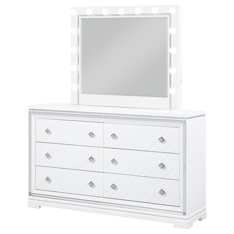 Eleanor - Rectangular 6-drawer Dresser With Mirror
