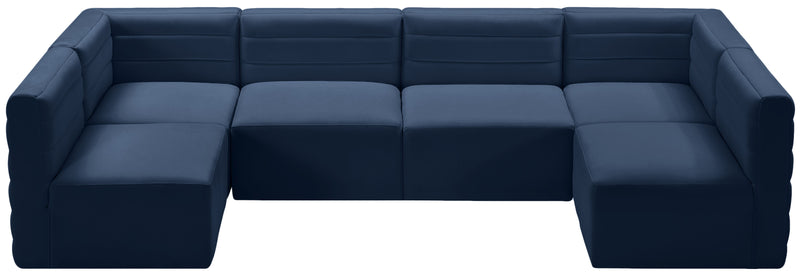 Quincy - Modular Sectional 6 Piece - Navy - Fabric