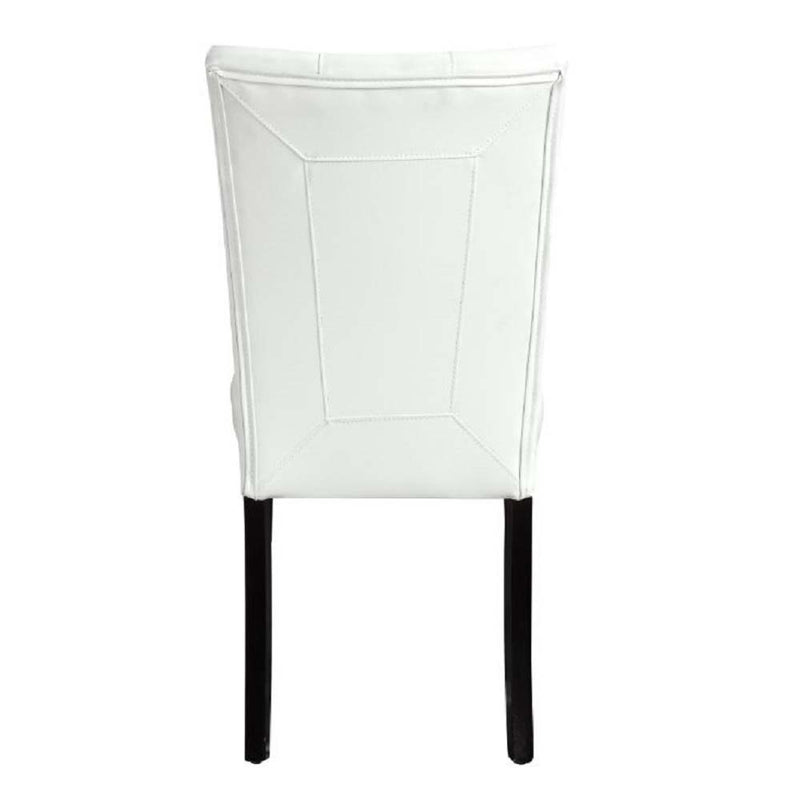 Hussein - Side Chair (Set of 2) - White PU & Black Finish