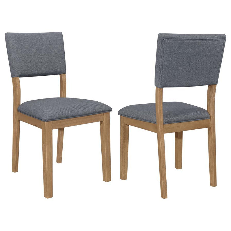 Sharon - Open Back Padded Upholstered Dining Side Chair (Set of 2) - Blue And Brown