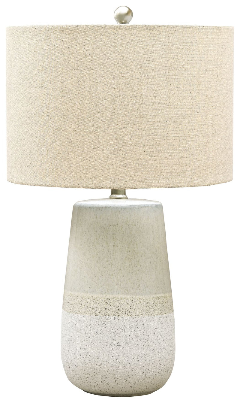 Shavon - Beige / White - Ceramic Table Lamp
