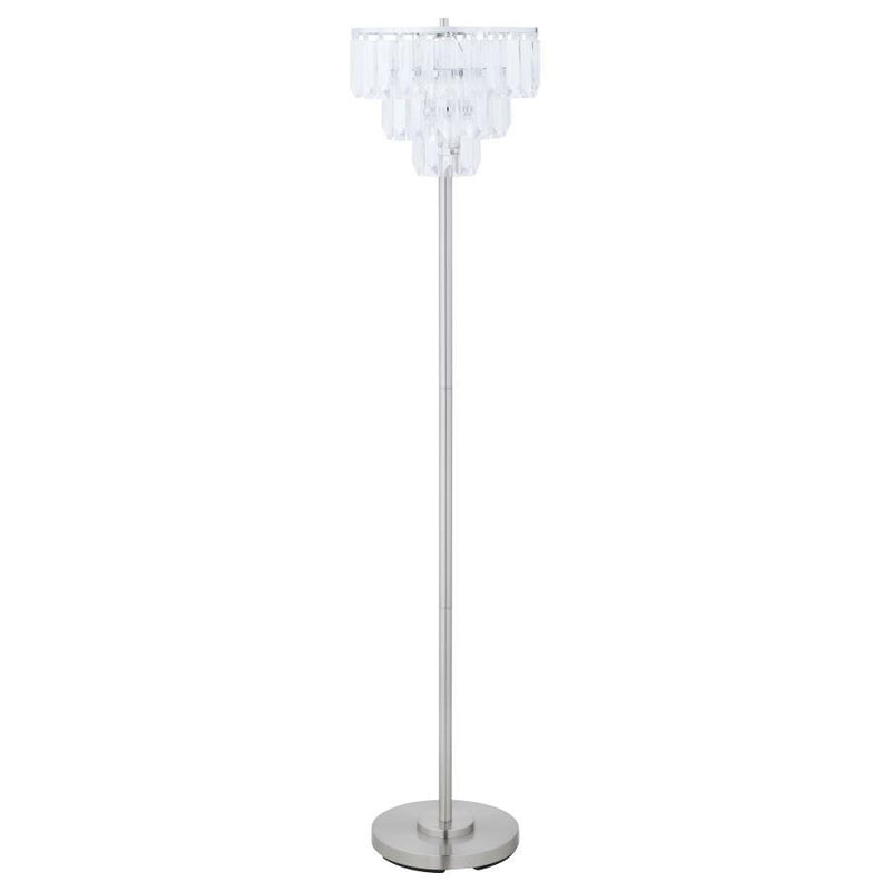 Anya - Metal Base Floor Lamp - Chrome and Crystal