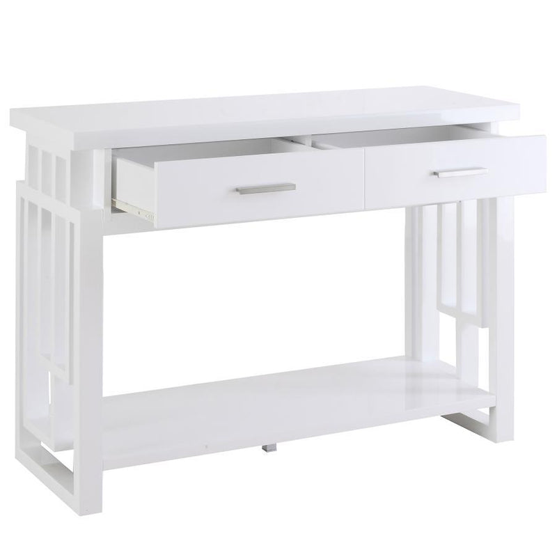 Schmitt - Rectangular 2-Drawer Sofa Table - High Glossy White
