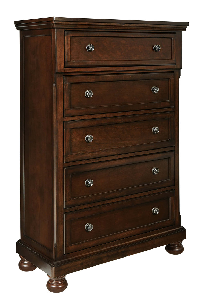 Lakeleigh Brown Dark Five Drawer Chest