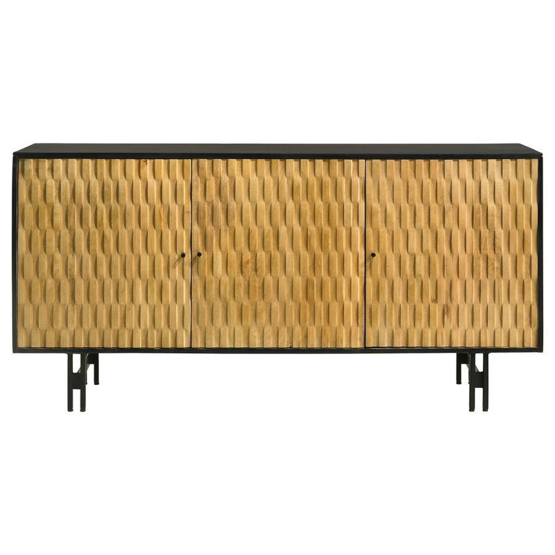 Aminah - 3-Door Wooden Accent Cabinet - Natural And Black