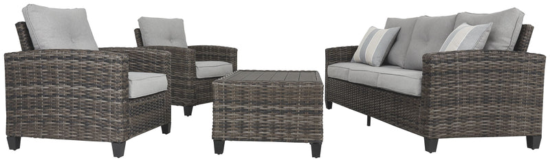 Cloverbrooke - Gray - Sofa/Chairs/Table Set (Set of 4)